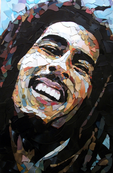 Ed Chapman Bob Marley made from vinyl records